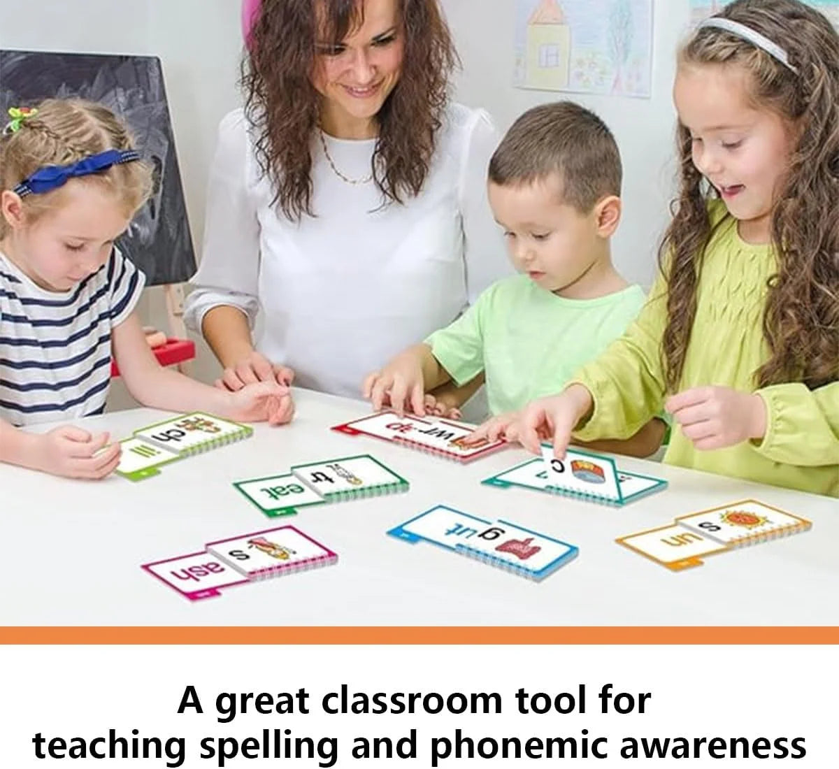30 Phonics and Vocabulary Flip Books and Flash Cards for Kindergarten: Word Families, Sight Words, and ABCs