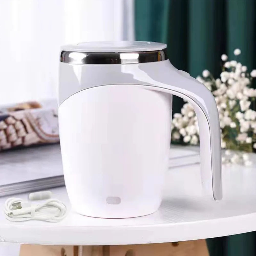 380ml Automatic Magnetic Stirring Mug - Stainless Steel Electric Smart Mixer for Coffee, Milk, and Beverages