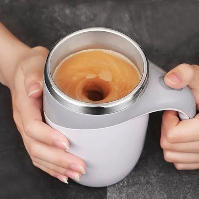 380ml Automatic Magnetic Stirring Mug - Stainless Steel Electric Smart Mixer for Coffee, Milk, and Beverages