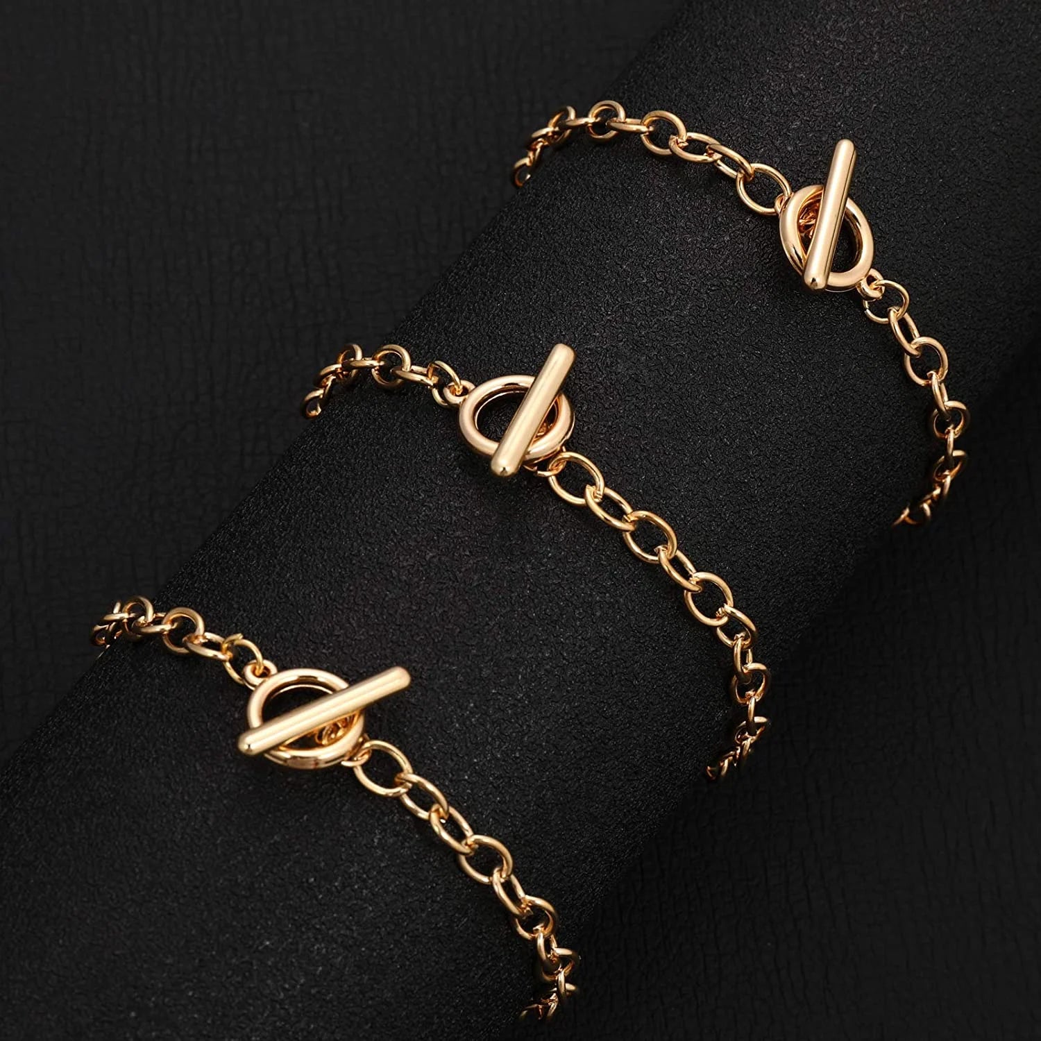 12 Pieces Bracelet Chains with OT Toggle Clasp Stainless Steel Bracelet Link Chains DIY Jewelry Making Bracelets Chains for Women DIY Jewelry Crafts Supplies