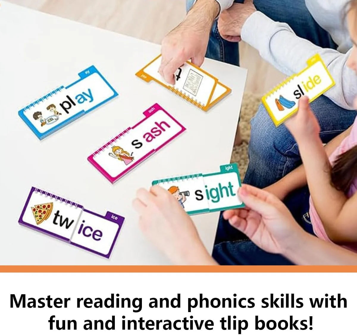 30 Phonics and Vocabulary Flip Books and Flash Cards for Kindergarten: Word Families, Sight Words, and ABCs