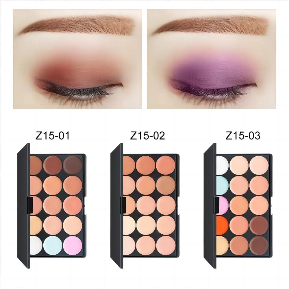 15 Color Contour Kit-Face Contouring and Highlighter Palette-Makeup Blemish Concealer Cream Palette - Full Coverage，Moisturizing and Waterproof，Lasting (Z-02)