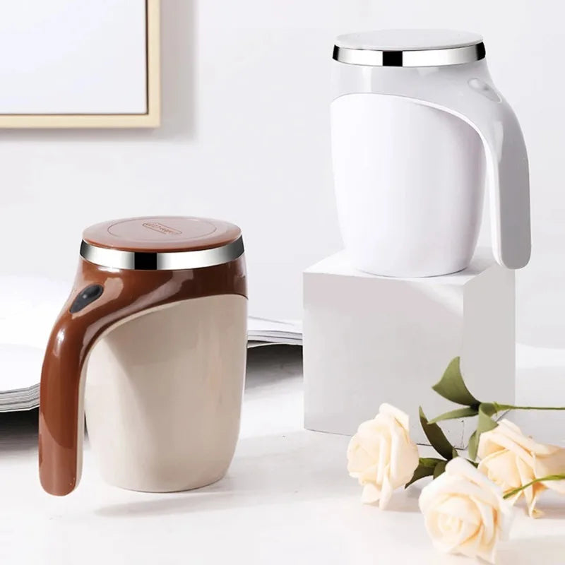 380ml Automatic Magnetic Stirring Mug - Stainless Steel Electric Smart Mixer for Coffee, Milk, and Beverages
