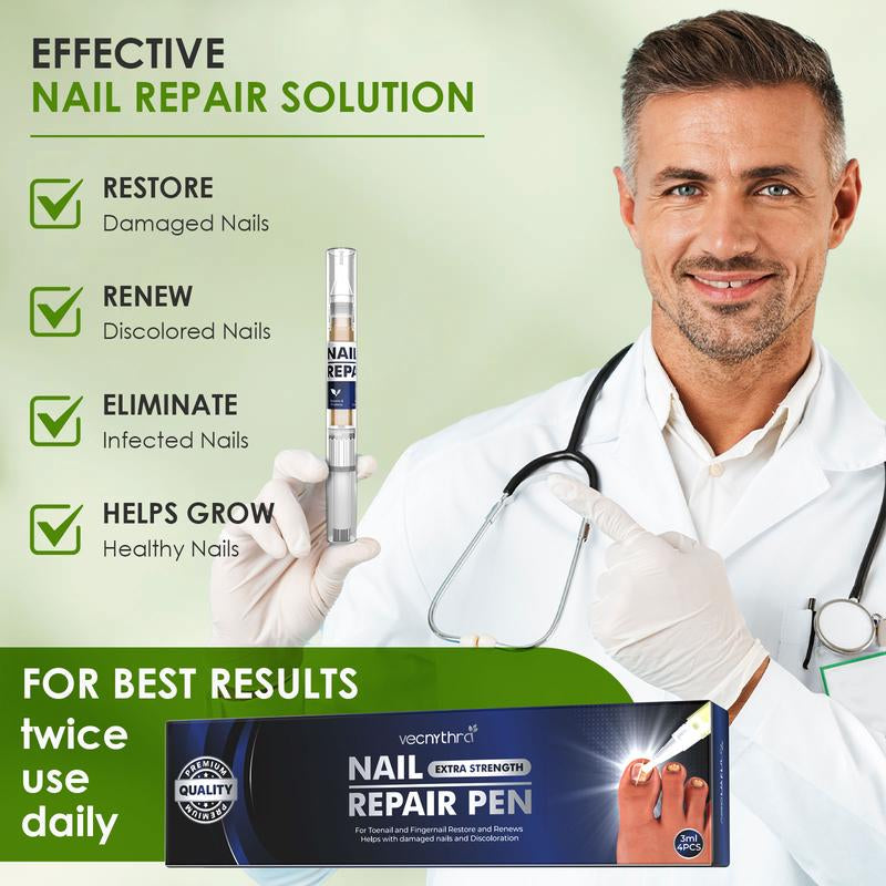 4-Pack Nail Fungus Treatment Pens – 25% Undecylenic Acid, Extra Strength Formula with Twist Pen Applicator