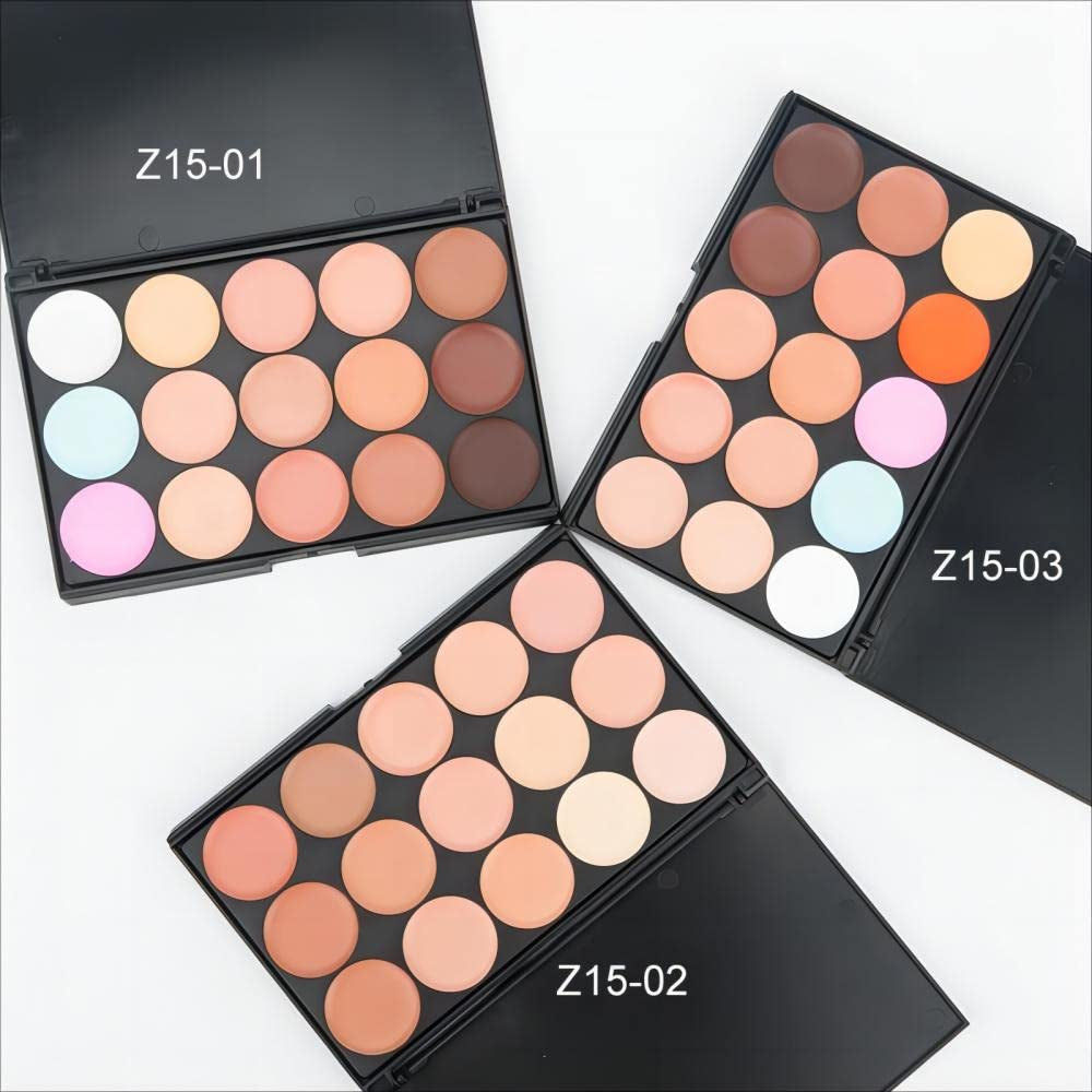 15 Color Contour Kit-Face Contouring and Highlighter Palette-Makeup Blemish Concealer Cream Palette - Full Coverage，Moisturizing and Waterproof，Lasting (Z-02)
