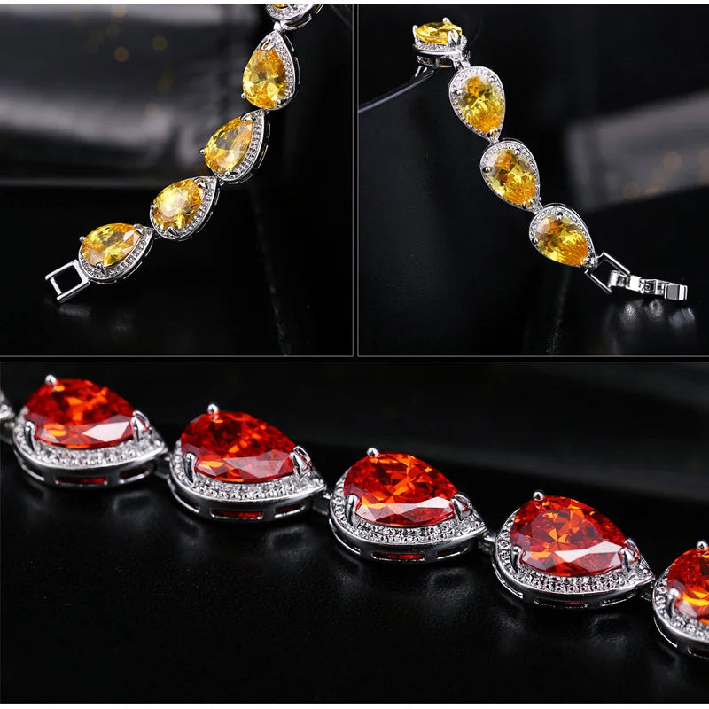 2024 Luxury Cubic Zirconia Water Drop Bracelet for Bridal and Wedding Jewelry CB135
