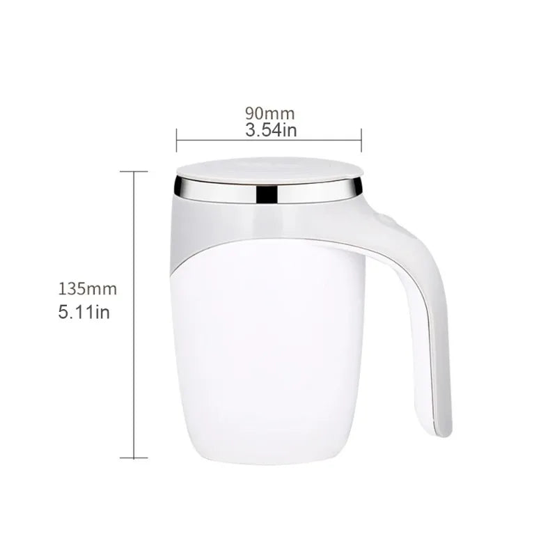 380ml Automatic Magnetic Stirring Mug - Stainless Steel Electric Smart Mixer for Coffee, Milk, and Beverages