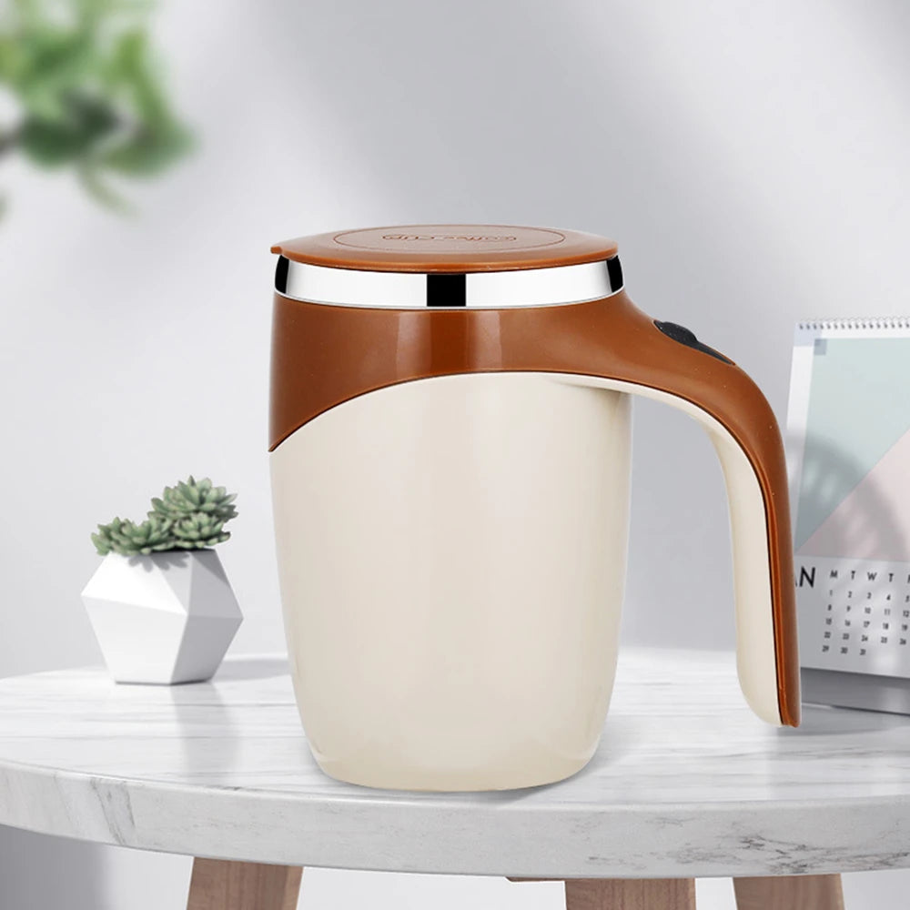380ml Automatic Magnetic Stirring Mug - Stainless Steel Electric Smart Mixer for Coffee, Milk, and Beverages