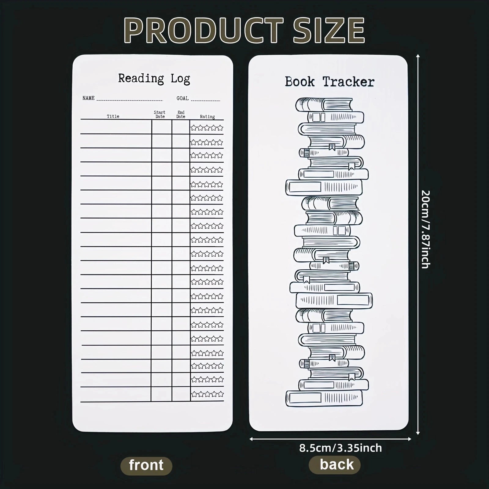 20/50 Piece Reading List Bookmark Set, Blank Bookmarks for DIY Art Projects, Book Accessories, School Supplies, and Gift Tags