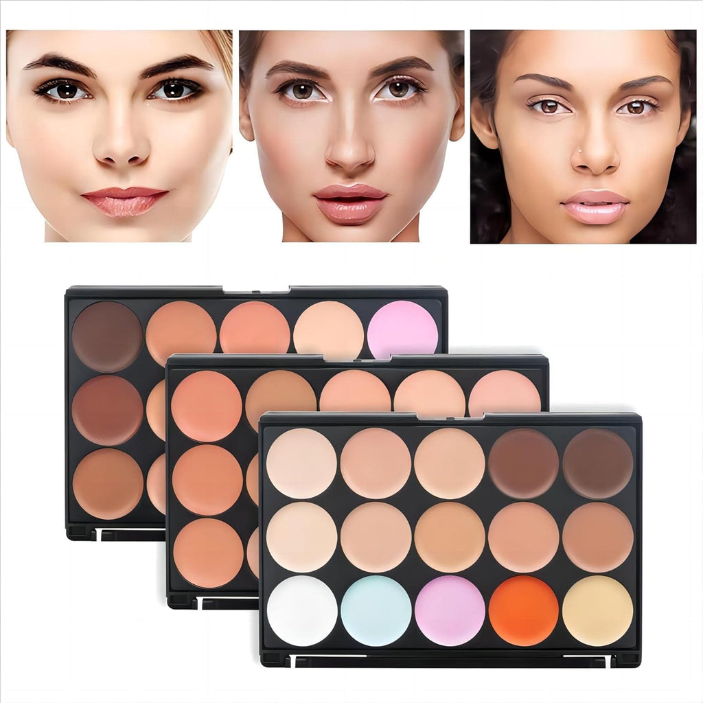 15 Color Contour Kit-Face Contouring and Highlighter Palette-Makeup Blemish Concealer Cream Palette - Full Coverage，Moisturizing and Waterproof，Lasting (Z-02)